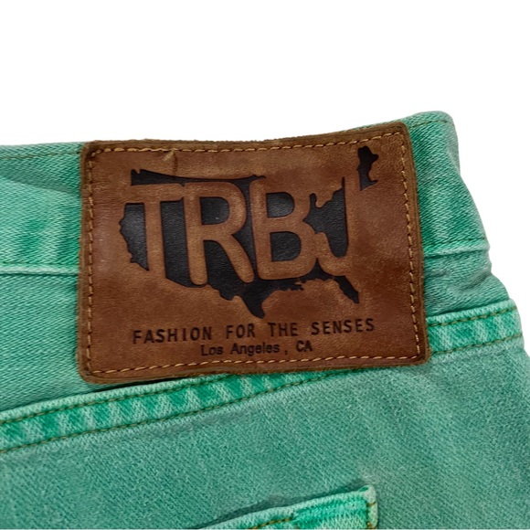 True Religion Buddha USA Men Green Jeans Sz 42 x34 Button Fly Denim 100% Cotton - Picture 11 of 16